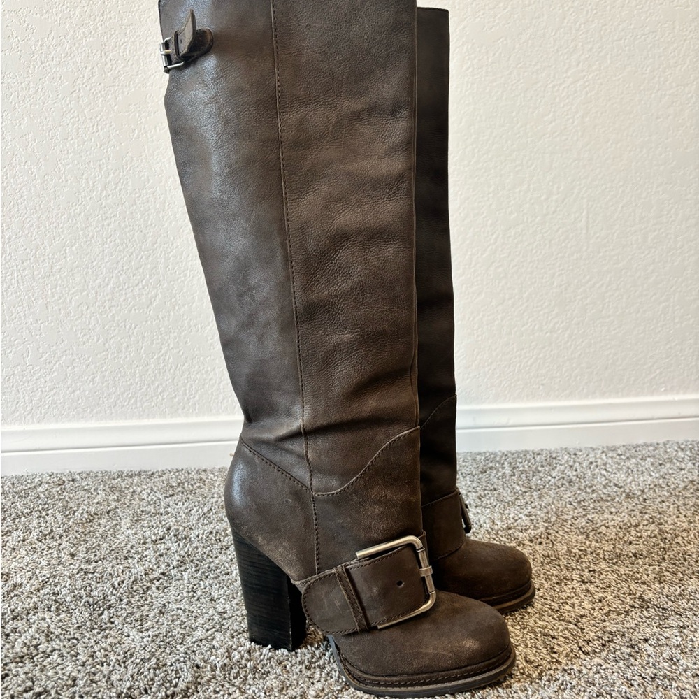 Nine West Dark Brown Heeled Boots